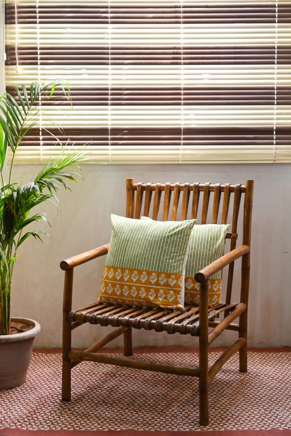 Yellow Birch Block Printed Cushion Covers