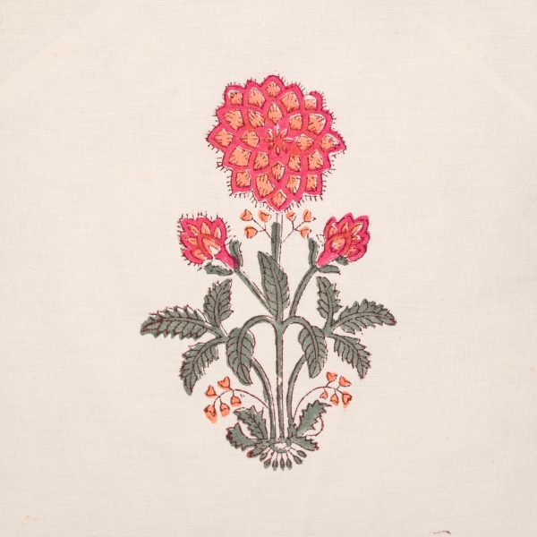Red Maple Block Printed Cushion Covers - Image 3