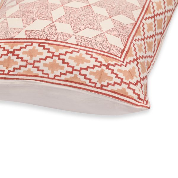 Red Star Block Printed Cushion Covers - Image 3