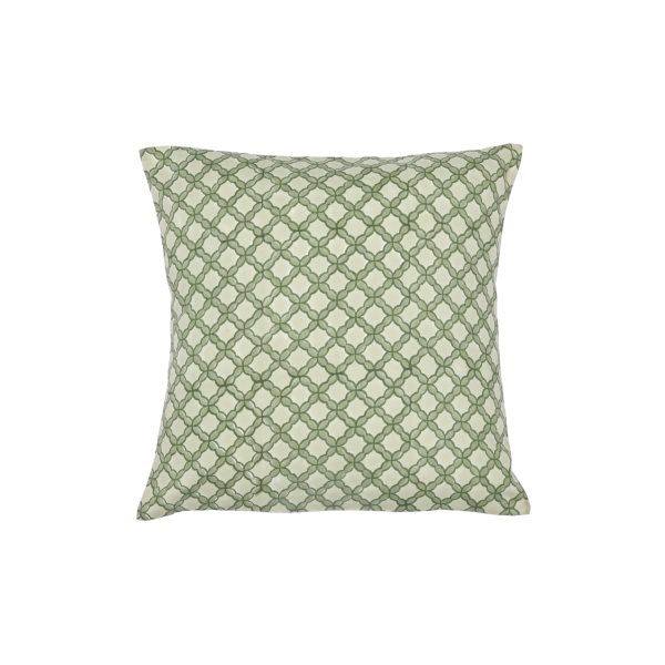 Green Walnut Block Printed Cushion Covers - Image 2