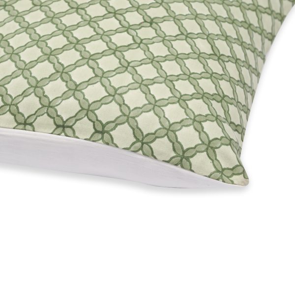 Green Walnut Block Printed Cushion Covers - Image 3