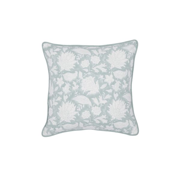 Green PrimrRose Block Printed Cushion Covers - Image 2