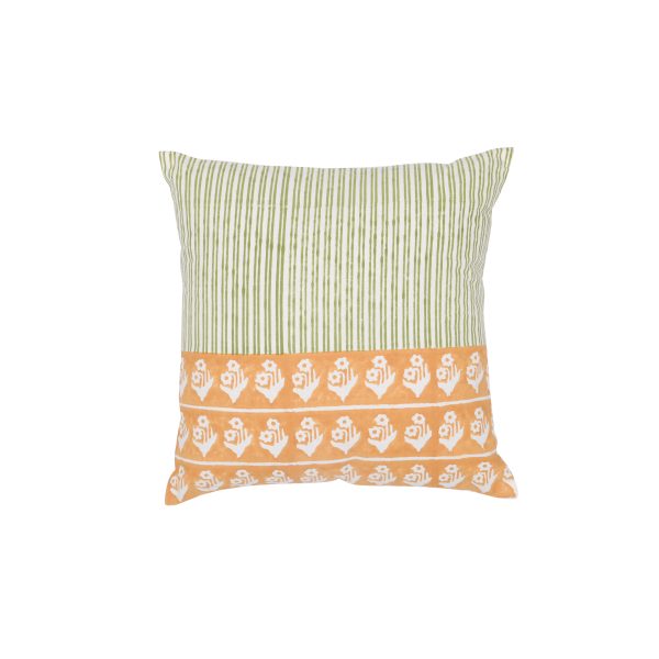 Yellow Birch Block Printed Cushion Covers - Image 2