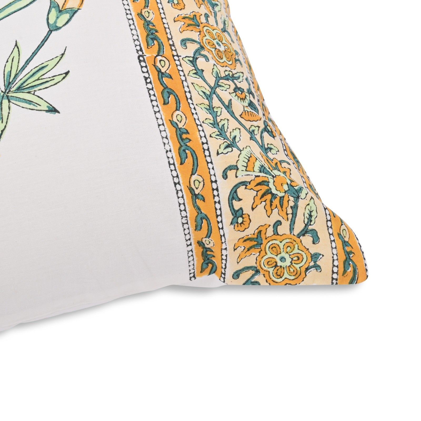 Sunflower Block Printed Cushion Covers - Image 2