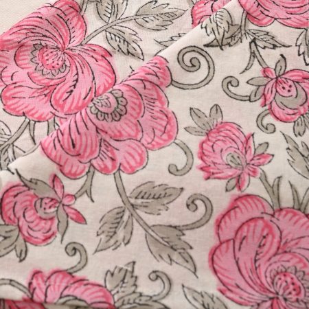 Pink Flambe Block Printed Placemat & Napkin Set - Image 3