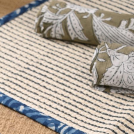 Travertine Block Printed Placemat & Napkin Set - Image 4