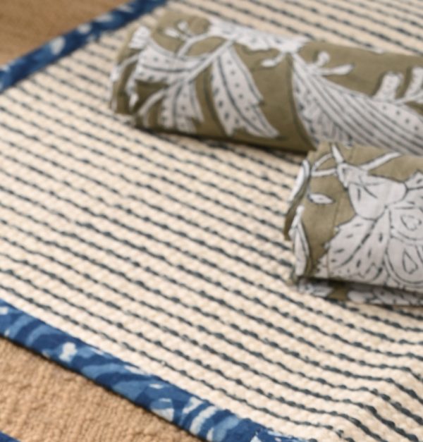 Travertine Block Printed Placemat & Napkin Set - Image 4