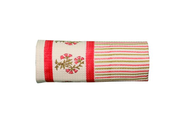 Alpine Pink Block Printed Bath Towel - Image 4