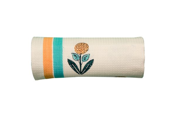 Norse Blue Block Printed Bath Towel - Image 4