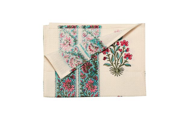Pink Floss Block Printed Bath Towel - Image 2