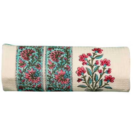 Pink Floss Block Printed Bath Towel - Image 3