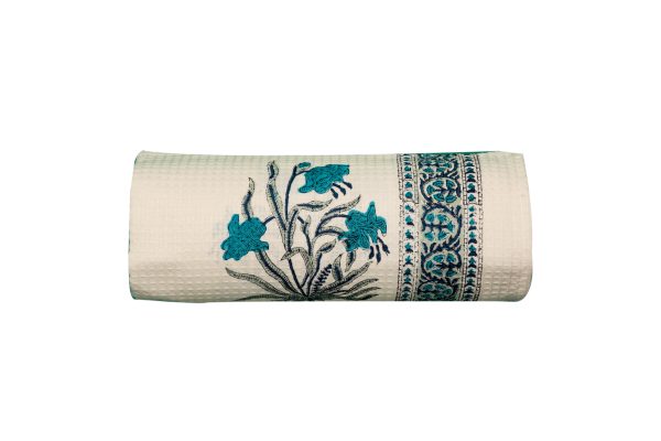 Moon Flower Block Printed Bath Towel - Image 4