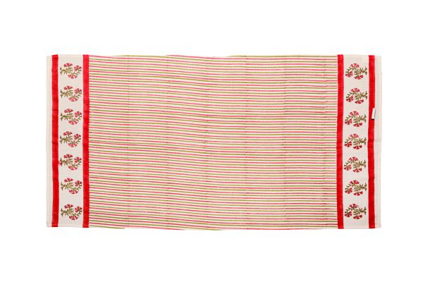 Alpine Pink Block Printed Bath Towel - Image 2