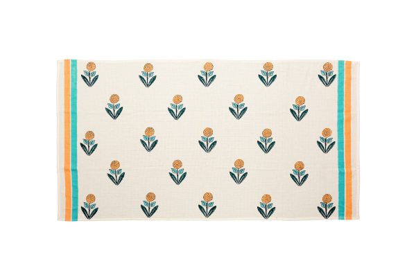 Norse Blue Block Printed Bath Towel - Image 2