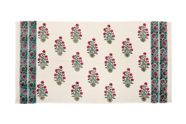 Pink Floss Block Printed Bath Towel - Image 4