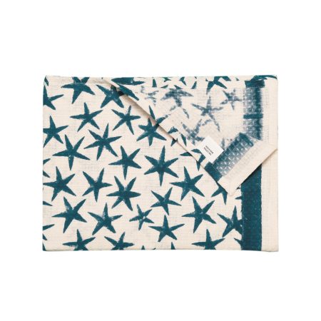 Blue Alpha Star Block Printed Kids Bath Towels - Image 3