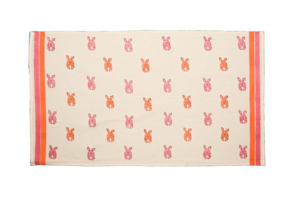 Rabbit Block Printed Kids Bath Towels - Image 2