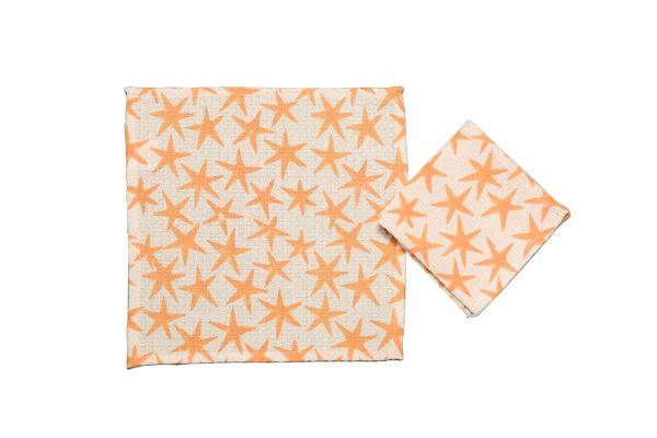 Yellow Alpha Star Block Printed Face Towels