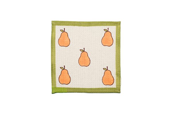 Yellow Pear Block Printed Face Towels - Image 2