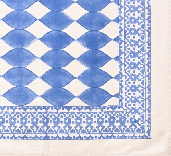 Blue Water Block Printed Table Cover - Image 2