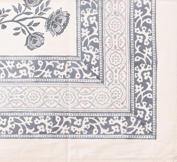Winter Moss Block Printed Table Cover - Image 2