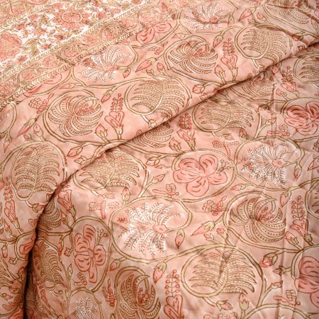Light Haystack Block Printed Cotton Quilt