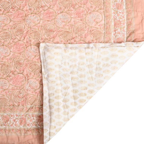 Light Haystack Block Printed Cotton Quilt - Image 3