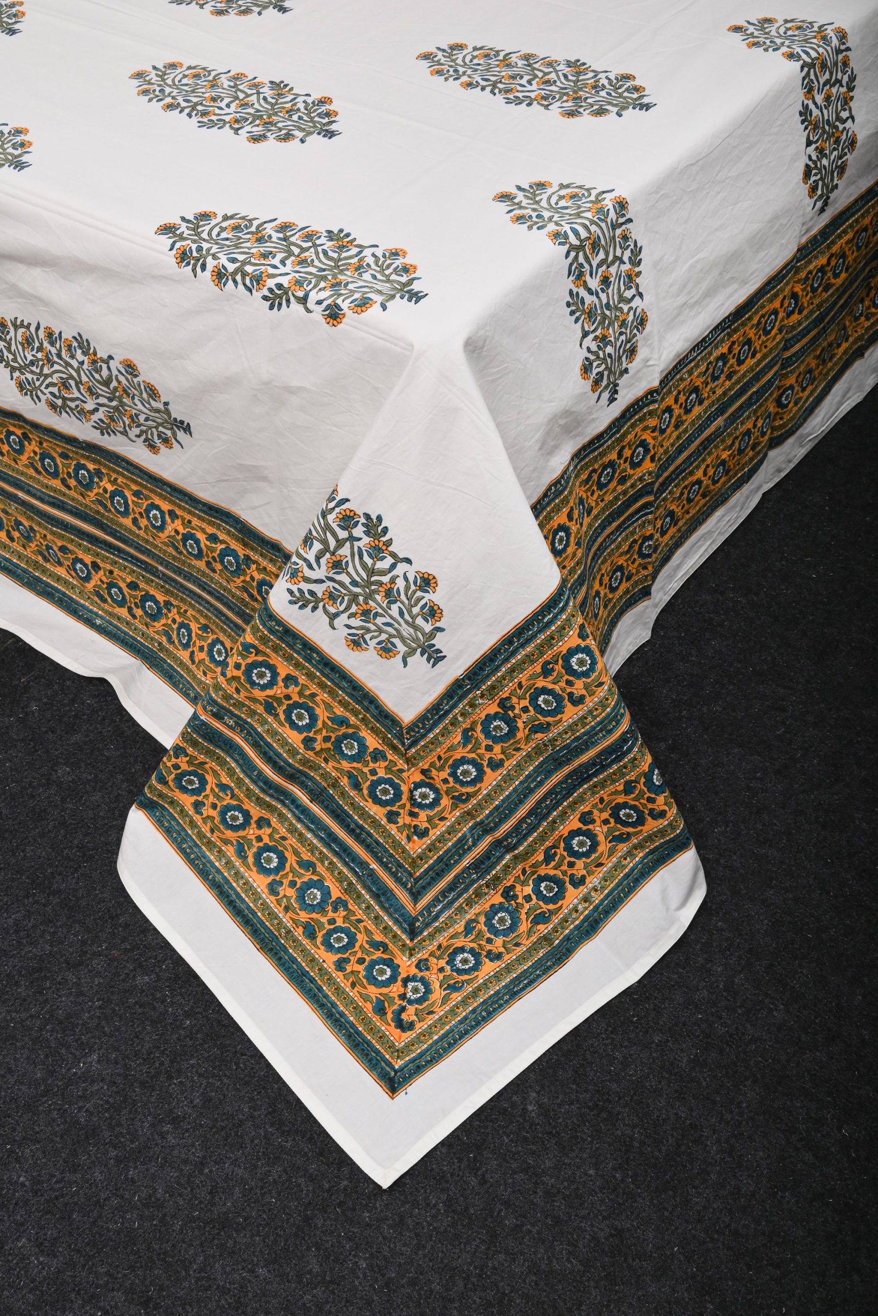 Army Green Block Printed Bedsheet - Image 3