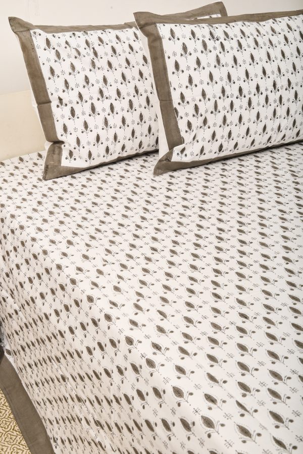 Carob Brown Block Printed Bedsheet