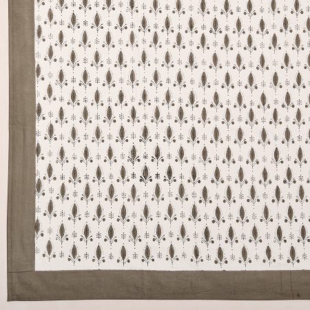 Carob Brown Block Printed Bedsheet - Image 2