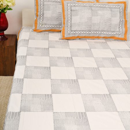 Yellow Pinafore Block Printed Bedsheet - Image 2