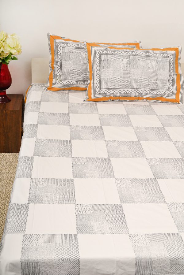 Yellow Pinafore Block Printed Bedsheet - Image 2
