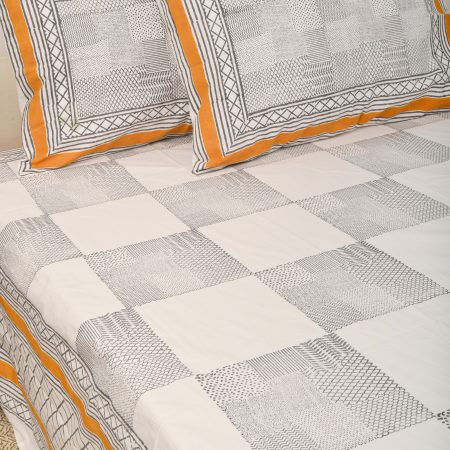 Yellow Pinafore Block Printed Bedsheet