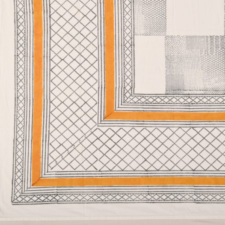 Yellow Pinafore Block Printed Bedsheet - Image 3