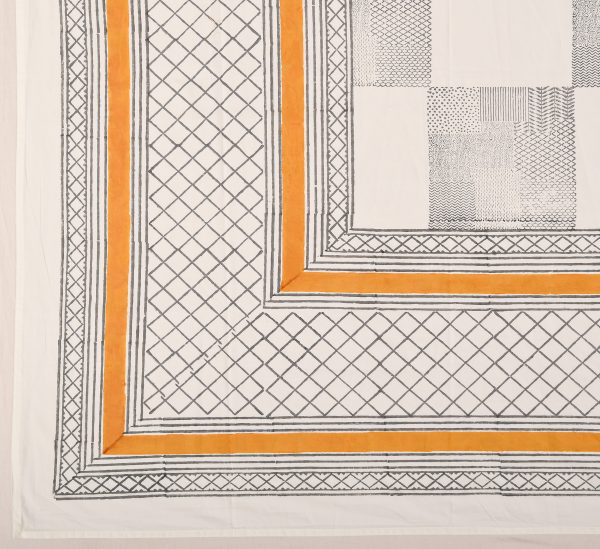 Yellow Pinafore Block Printed Bedsheet - Image 3