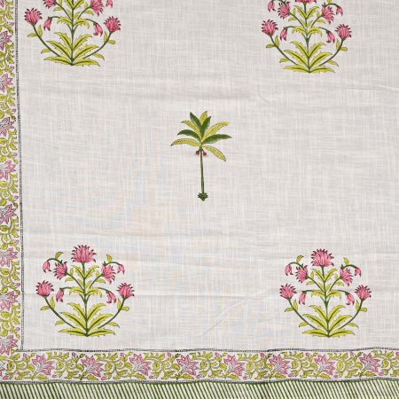 Red Voilet Block Printed , Jacquard Bedcover - Image 4