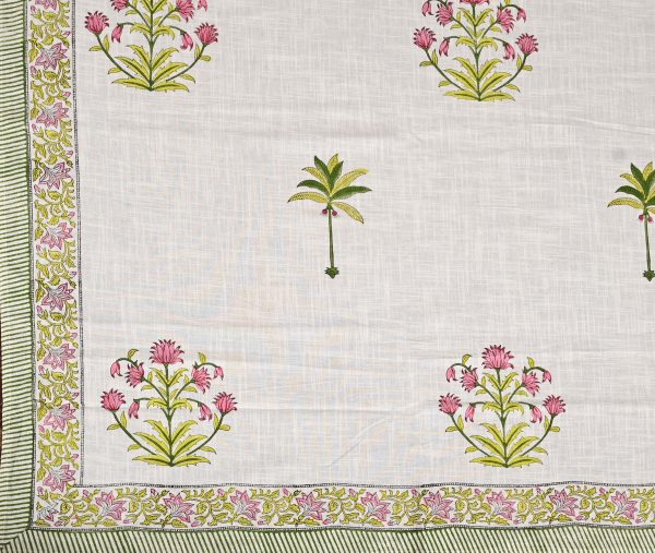 Red Voilet Block Printed , Jacquard Bedcover - Image 4
