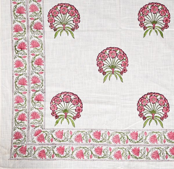 Wild Aster Block Printed , Jacquard Bedcover - Image 2