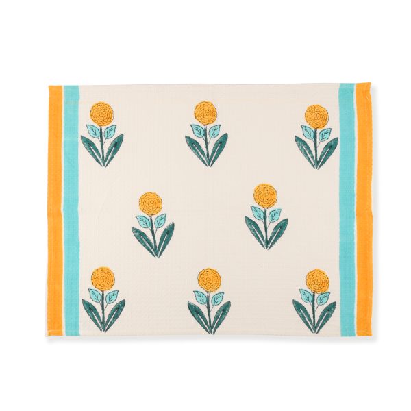 Norse Blue Hand Block Printed Hand Towels - Image 2