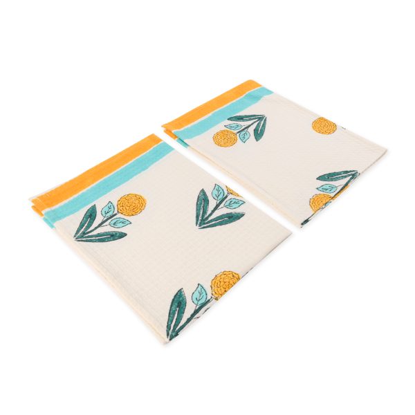 Norse Blue Hand Block Printed Hand Towels