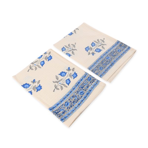 Circuit Blue Flower Hand Block Printed Hand Towels
