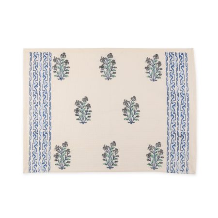 Blue False Indigo Hand Block Printed Hand Towels - Image 3