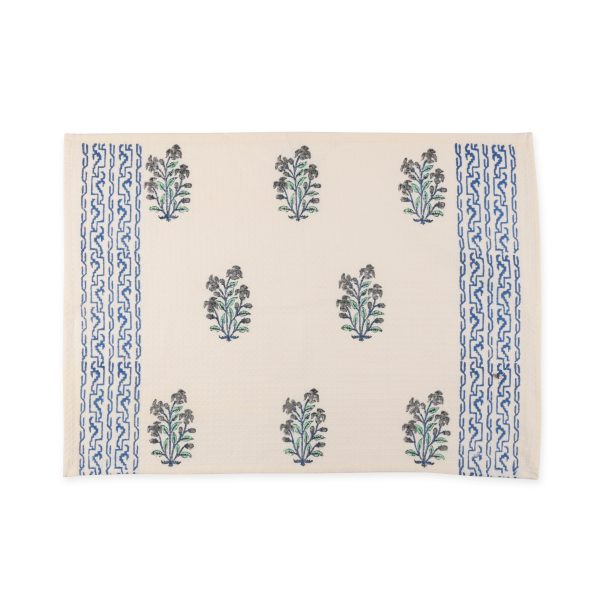 Blue False Indigo Hand Block Printed Hand Towels - Image 3