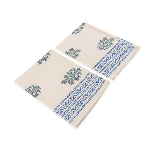 Blue False Indigo Hand Block Printed Hand Towels