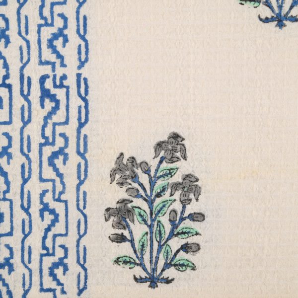 Blue False Indigo Hand Block Printed Hand Towels - Image 2