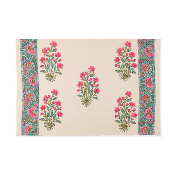 Pink Floss Hand Block Printed Hand Towels - Image 2