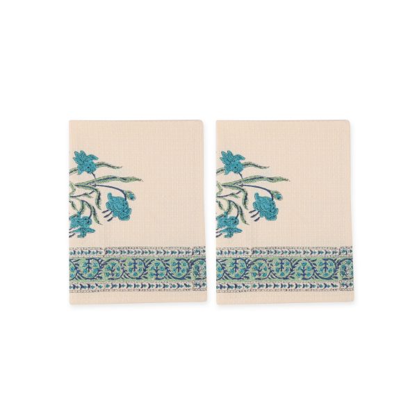 Moon Flower Hand Block Printed Hand Towels
