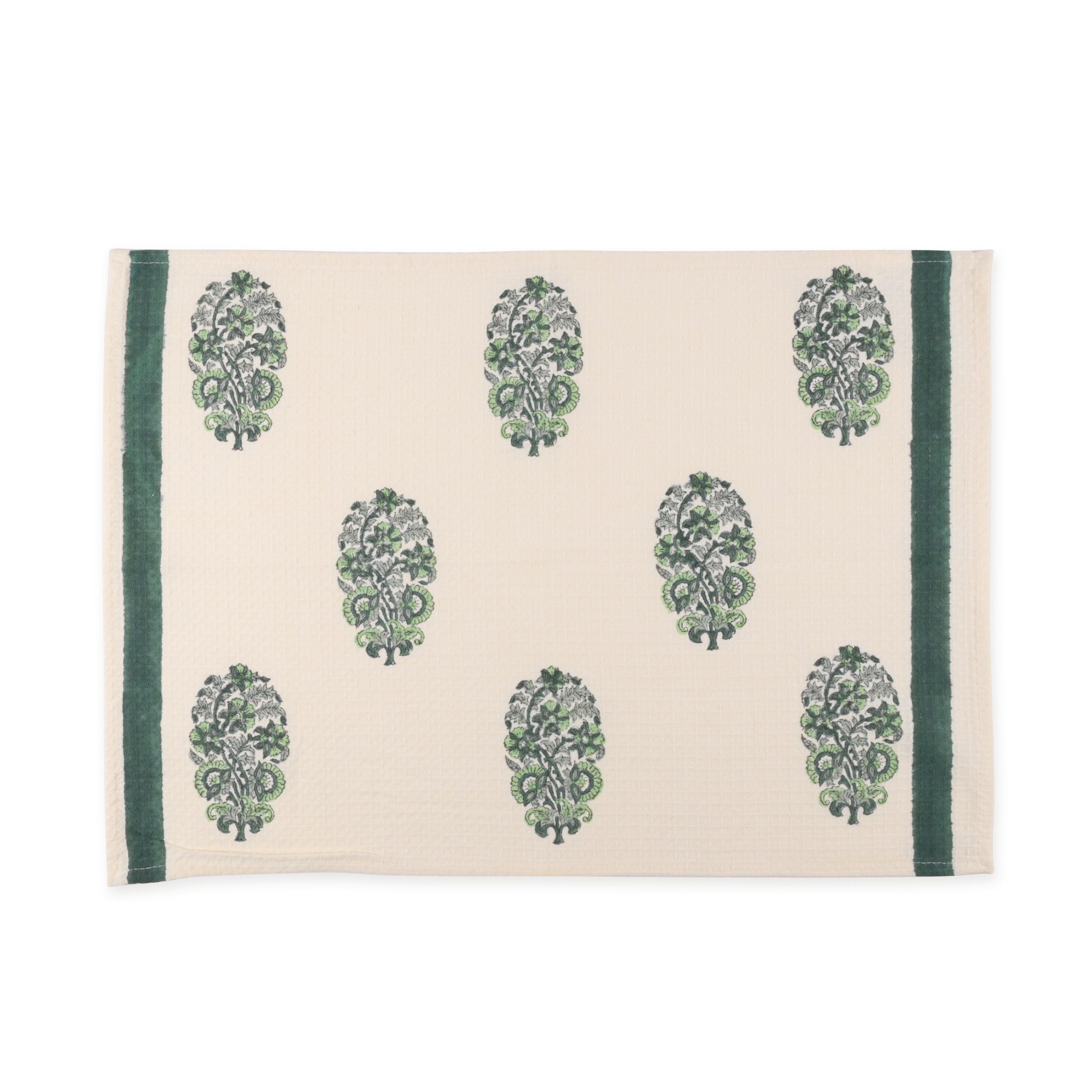 Slate Crest Hand Block Printed Hand Towels - Image 2