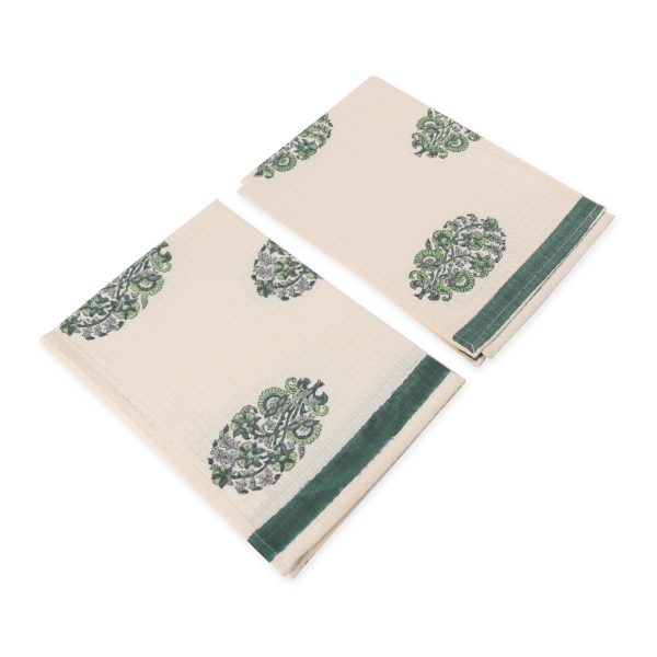 Slate Crest Hand Block Printed Hand Towels