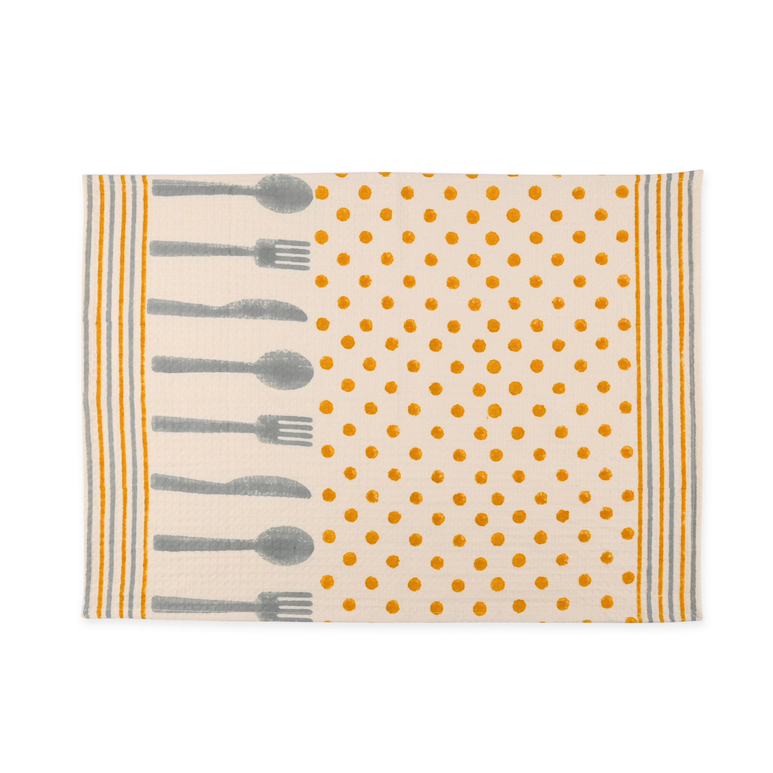 Oak Buff Hand Block Printed Hand Towels - Image 2